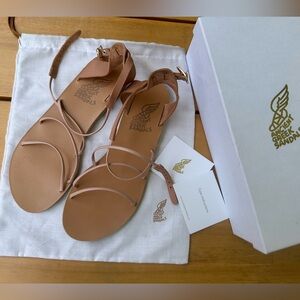NWT Ancient Greek Sandals Womens Meloivia Beige Ankle Strap Sandals EUR 39 /US 9